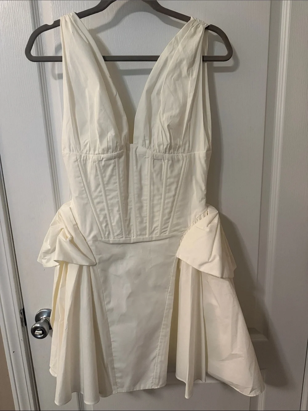 House of CB Amalia Twin Bow Cotton Minidress - Picture 2 of 3